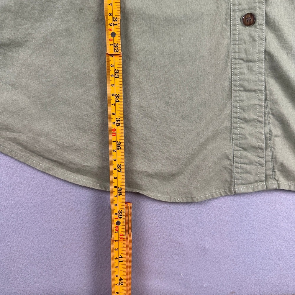 Oversized Vintage Venezia Button Down Shirt Womens Sage Green Cotton - Picture 9 of 12